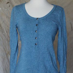 H&M LOGG blue sweater 3/4 sleeve sz S